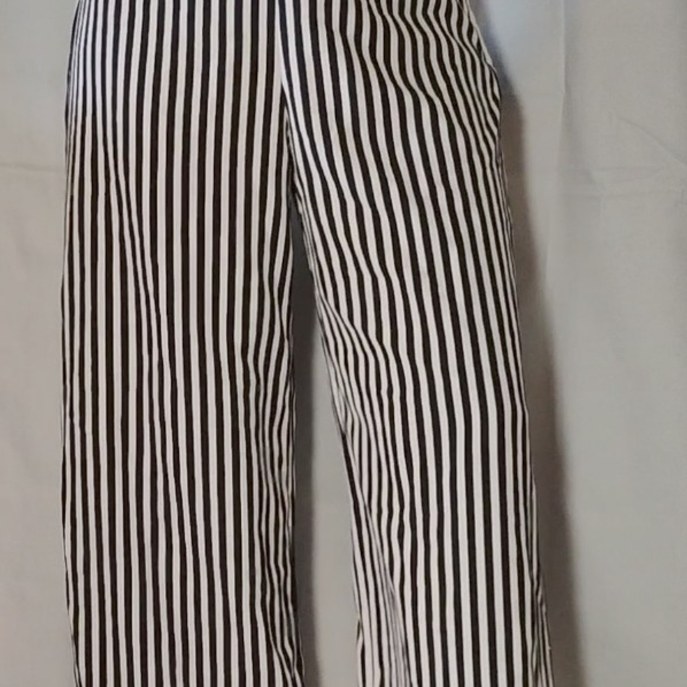 Express Black and White Striped Trousers Size 2